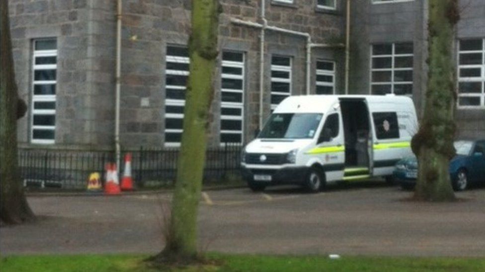 Fire van at Harlaw Academy