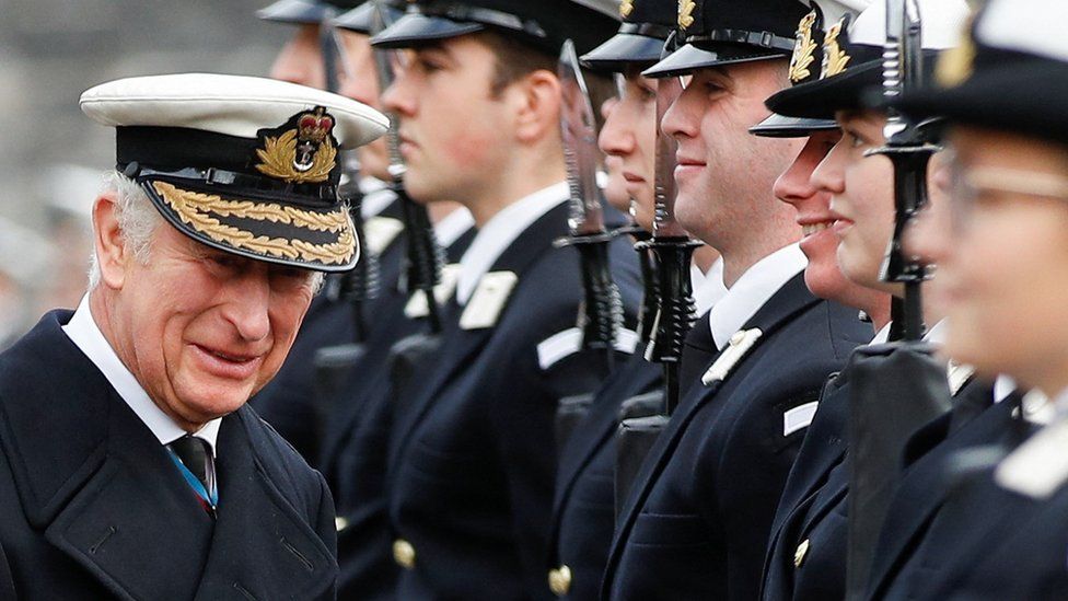 Prince Charles with officer cadets