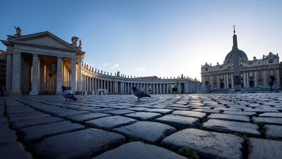 A general view of the Vatican's Saint Peter's Square. March 2020