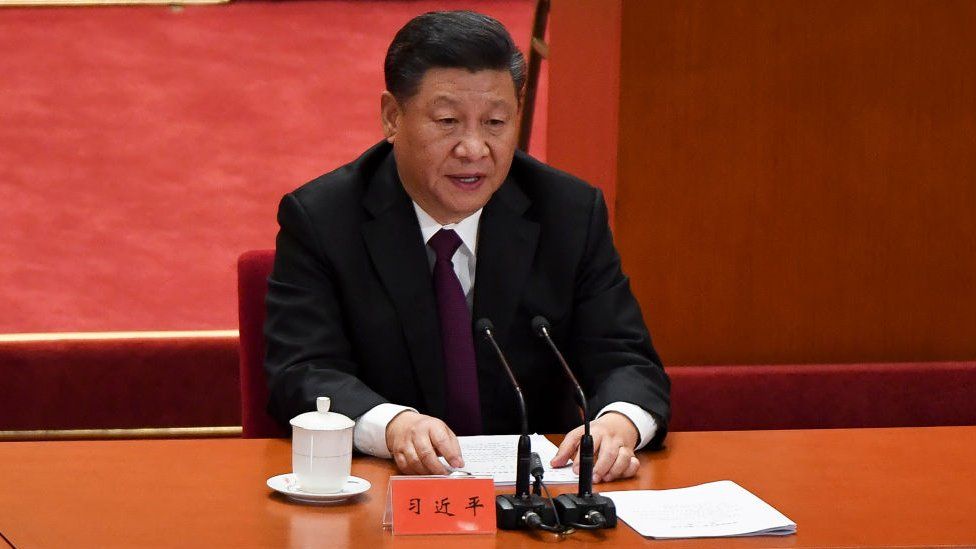 President Xi at the Great Hall of the People in Beijing in 2018
