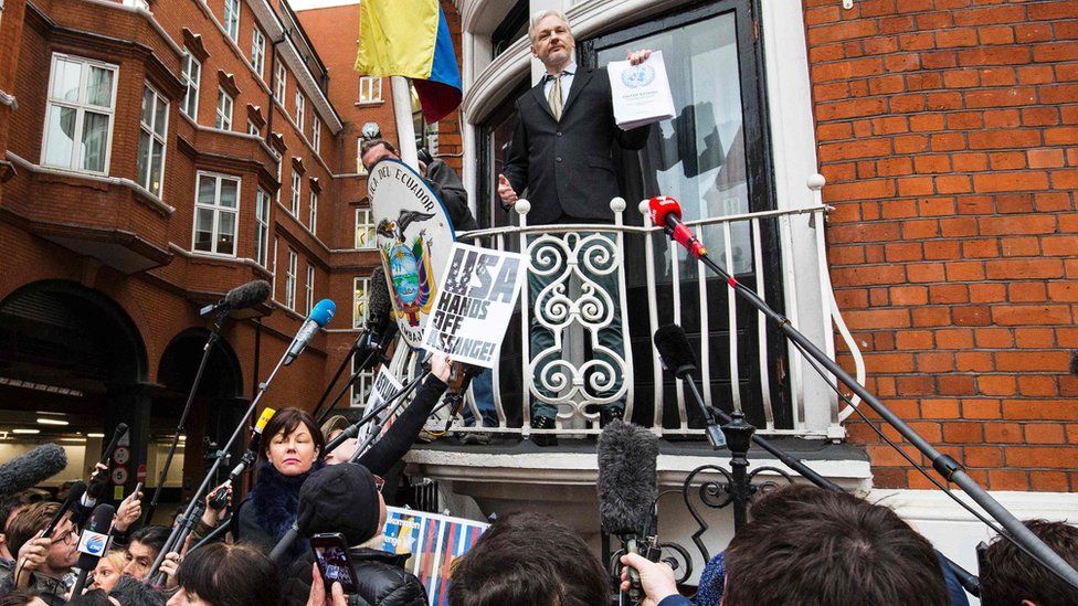 Julian Assange at the Ecuadorian embassy