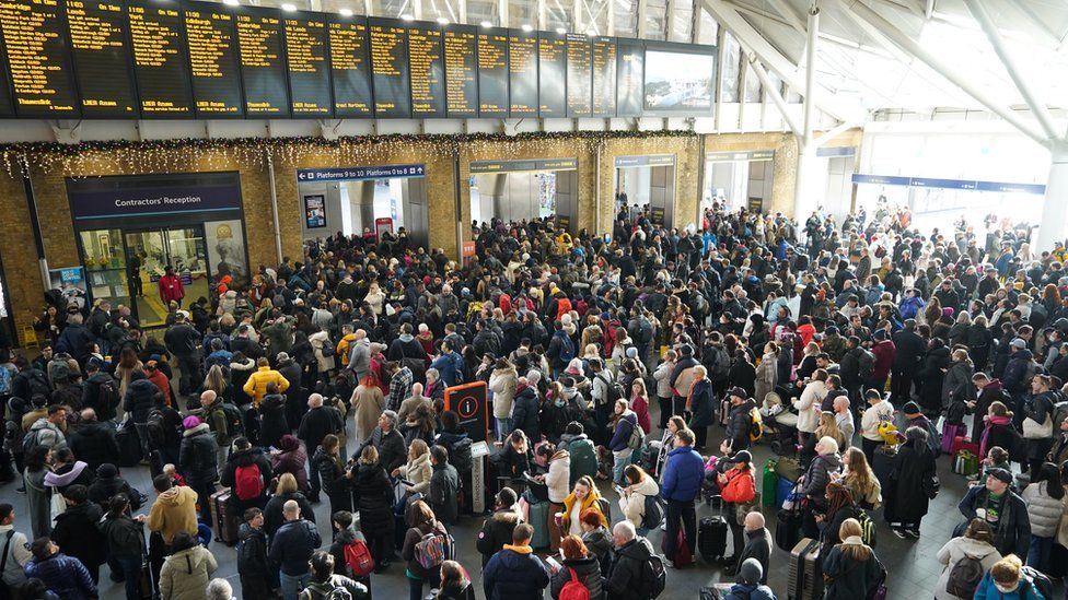 Crowds formed at Kings Cross Station