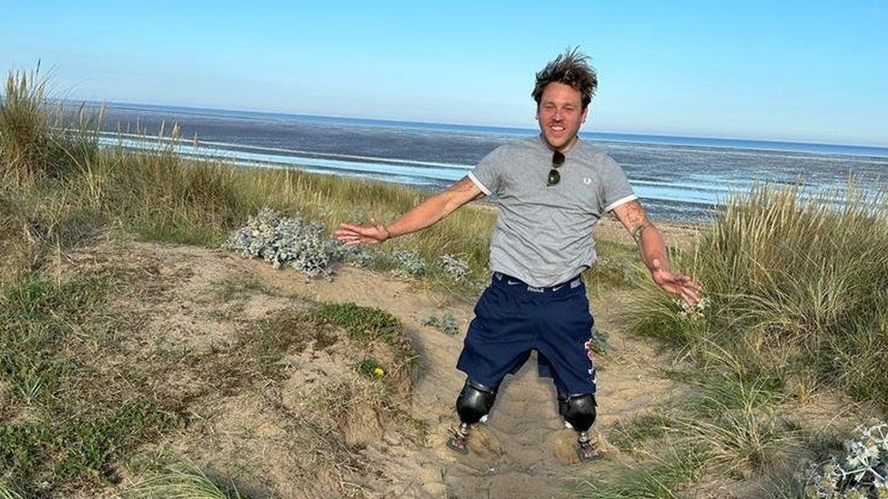 Shaun Whiter on a beach