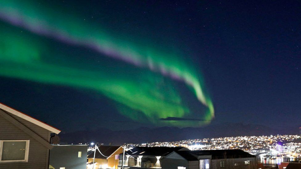 The Northern lights over Tromso on November 2, 2022