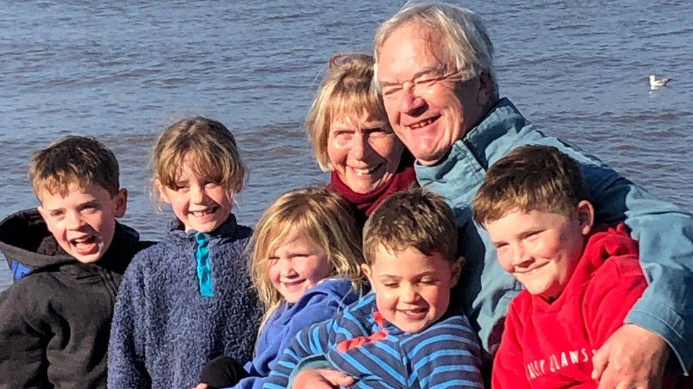 Martin Stephen, his wife Jenny and their grandchildren