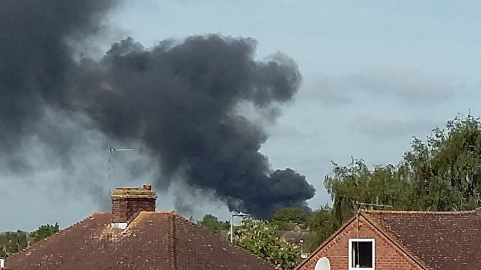 Hitchin industrial estate fire involves electrical goods BBC News