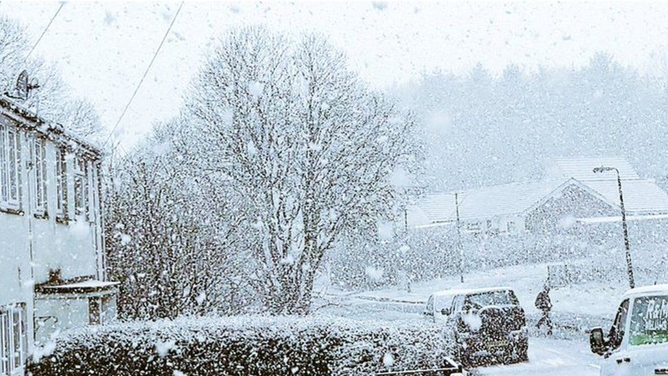 Snow in Rassau, Ebbw Vale