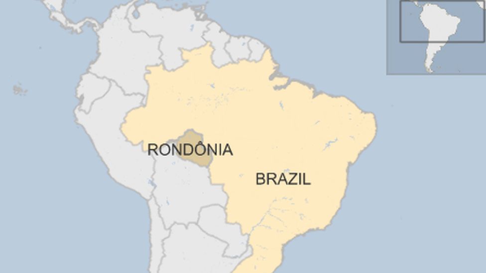 Map of Brazil showing Rondonia
