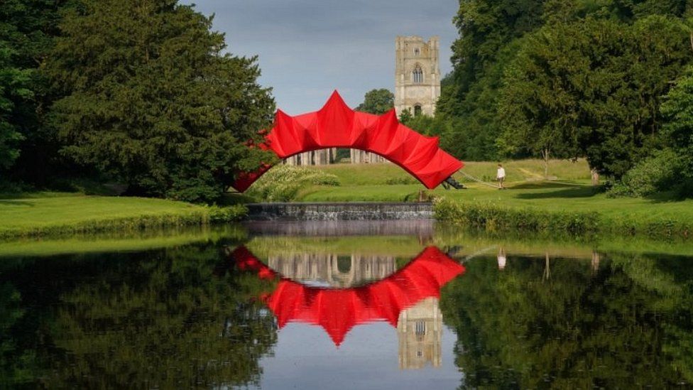 Fountains Abbey Artwork based on mystery pyramid on display BBC News