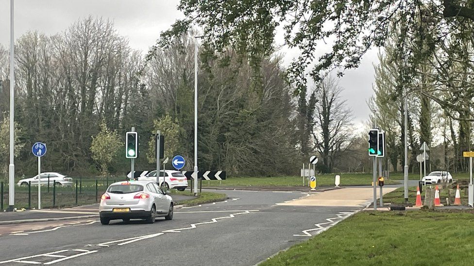 Newly installed traffic lights