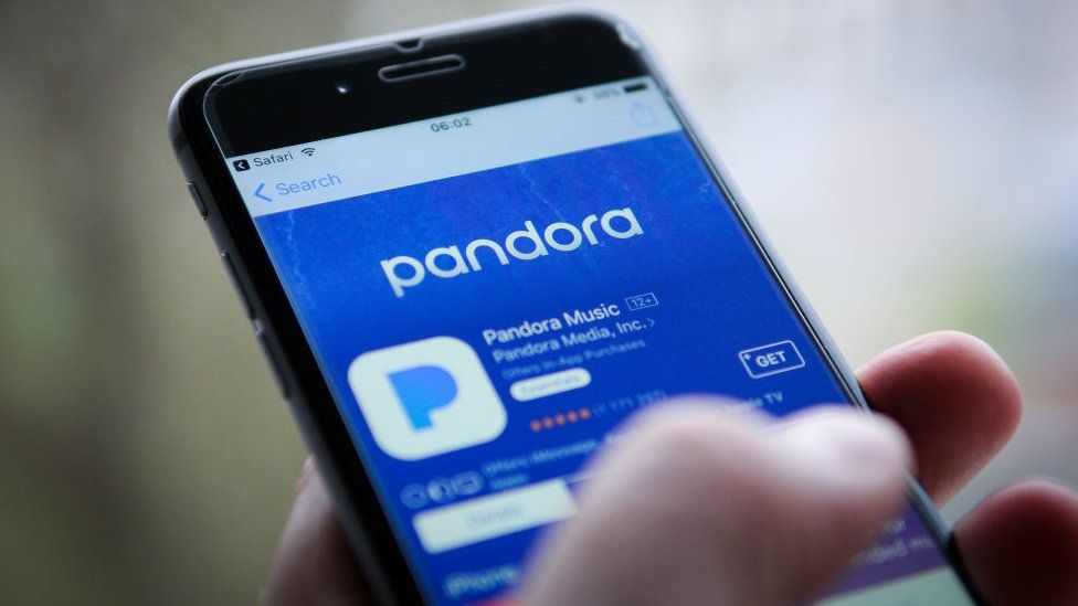 Pandora music on a smartphone