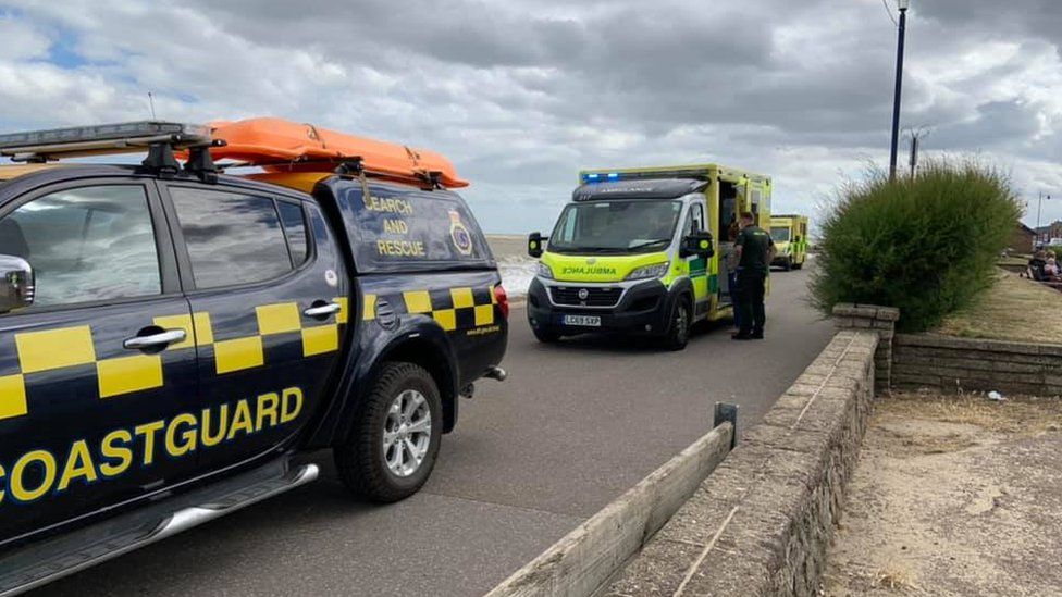 Coastguard and EEAST at the scene in Felixstowe