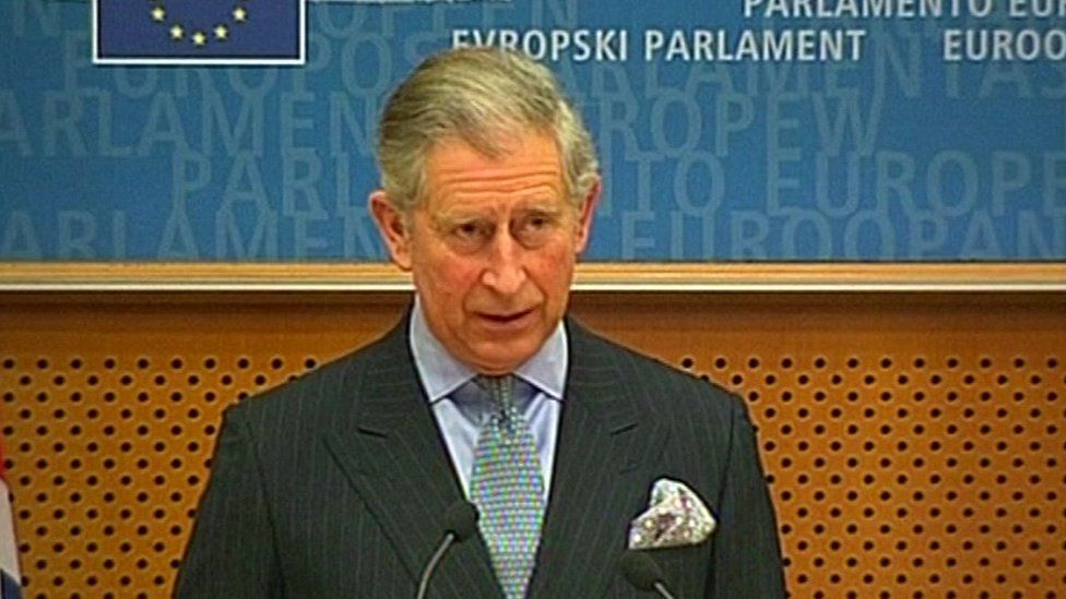 Prince of Wales addressing European Parliament in 2008