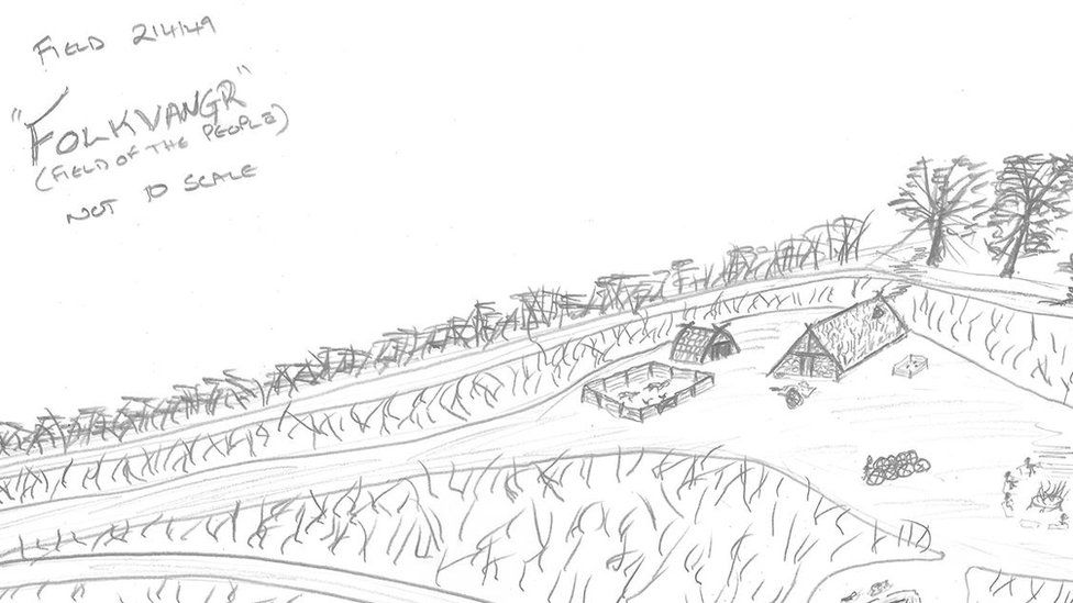 Chris Hall sketch of Folkvangr area