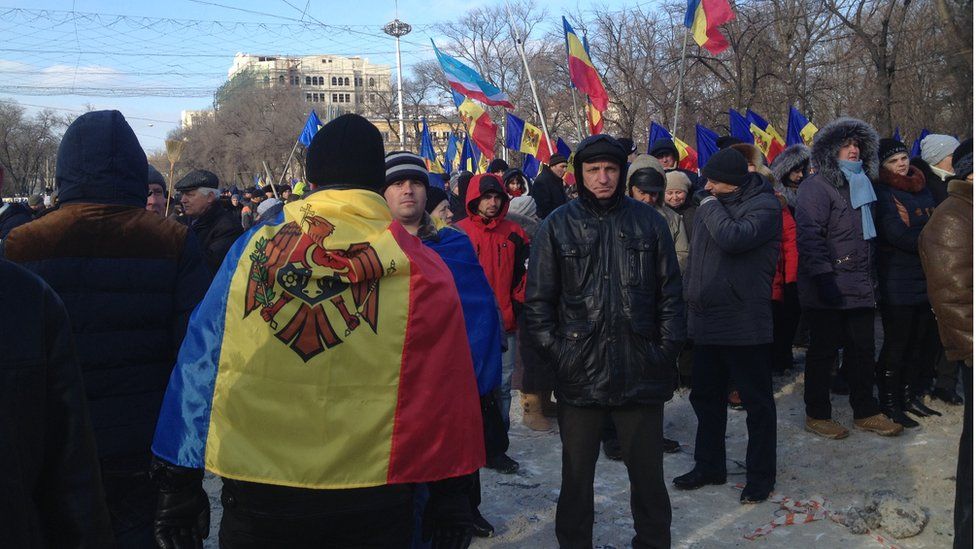 Protesters in Chisinau
