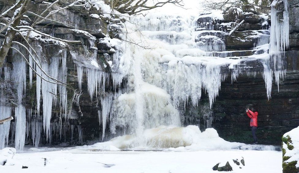 Icicles at Summerhill Force and Gibson"s Cave in Teesdale