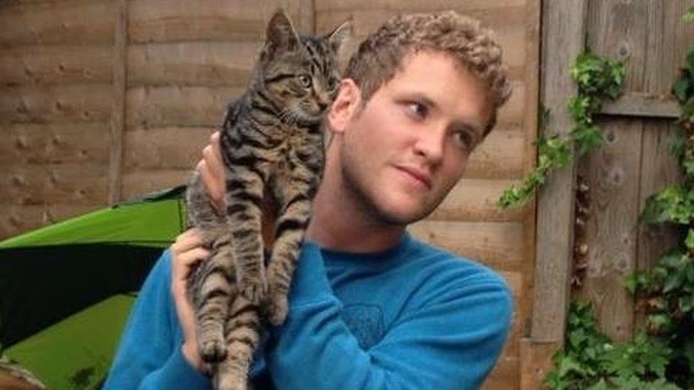 Hugh Wigmore with Nigel the cat