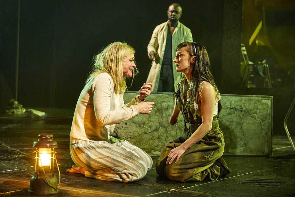 Balogun in Macbeth with Anne-Marie Duff and Nadia Albina