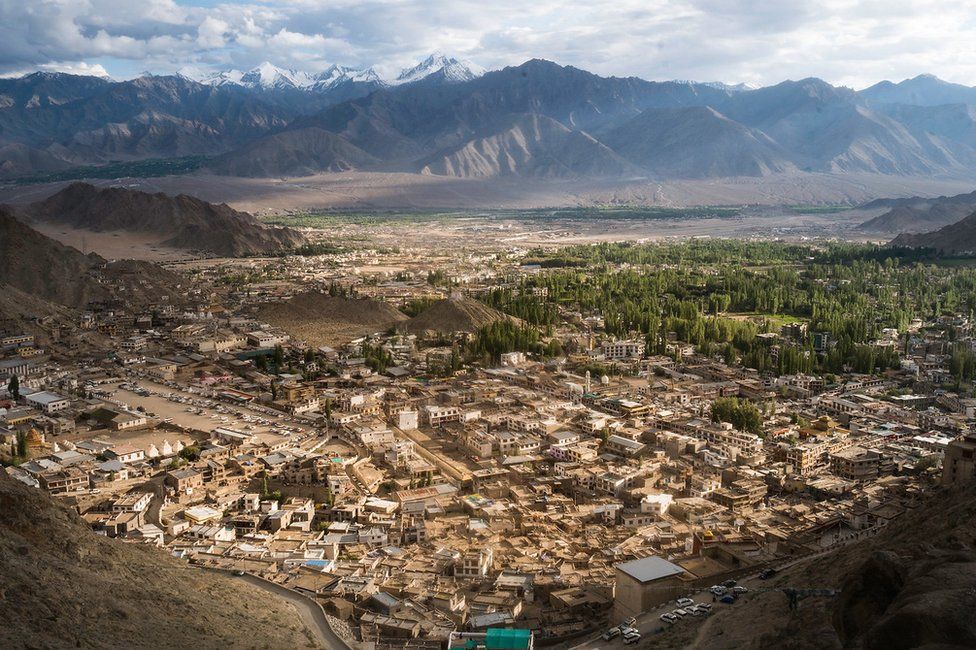 An aerial view of Ladakh