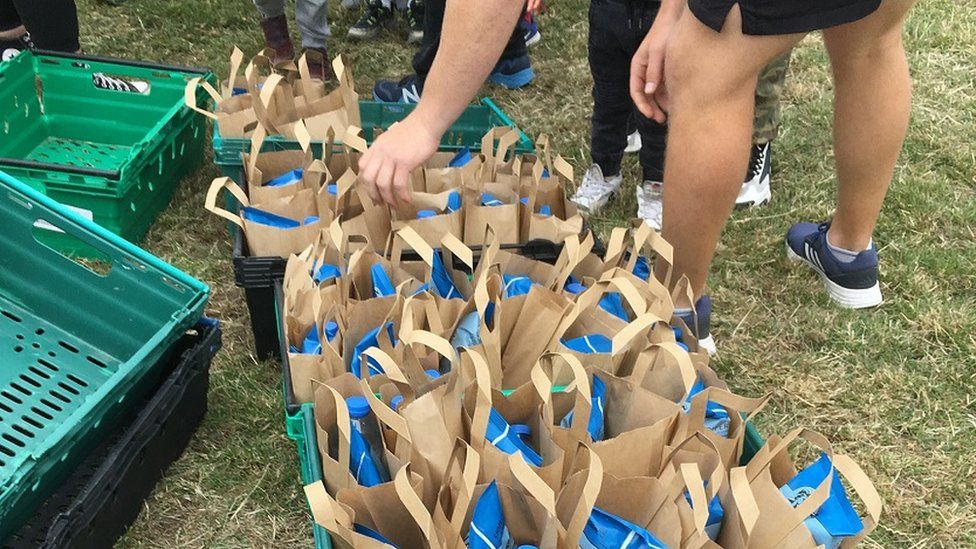 Bags of food at a HAF-event in Birmingham