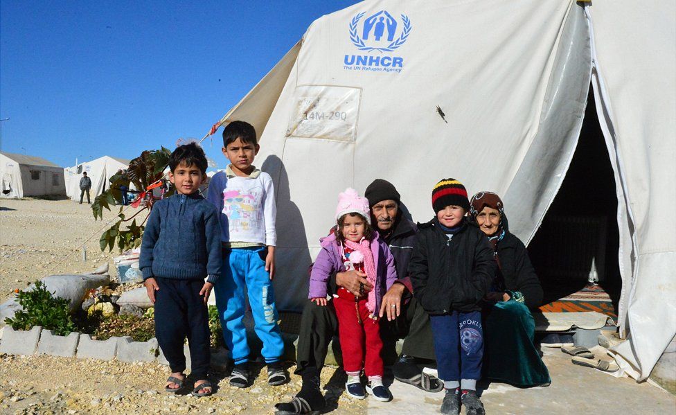 Syrian refugees at a camp in Suruc, 9 Jan 18