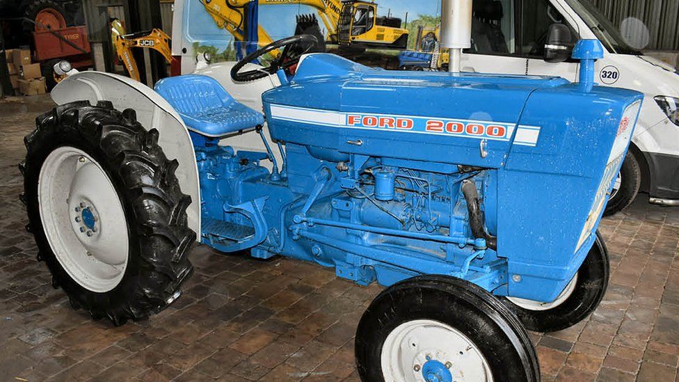 blue ford tractor