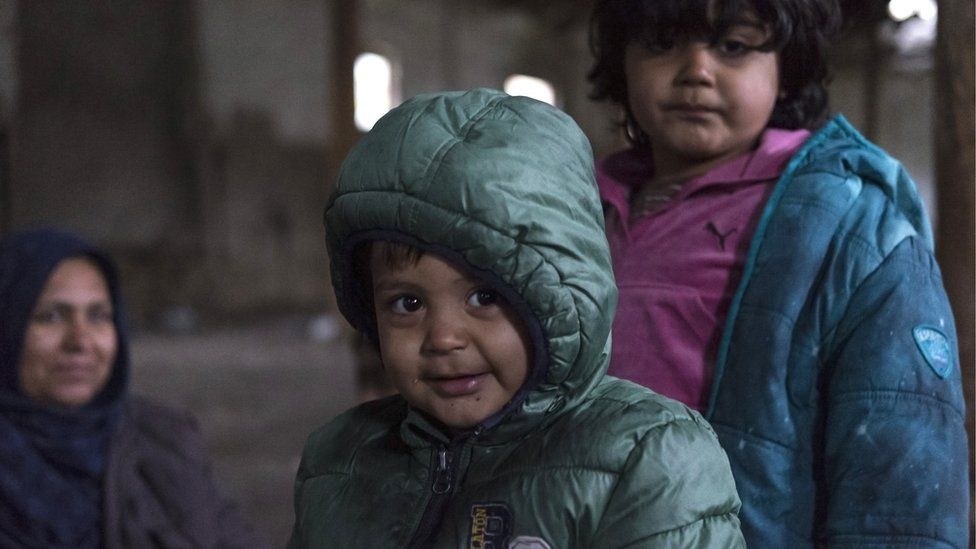 Afghan child refugees in an abandoned building at the Serbian border. Hungary and Croatia have been stopping refugees crossing the borders into the EU, many refugees are stuck in Serbia, 11 November 2017
