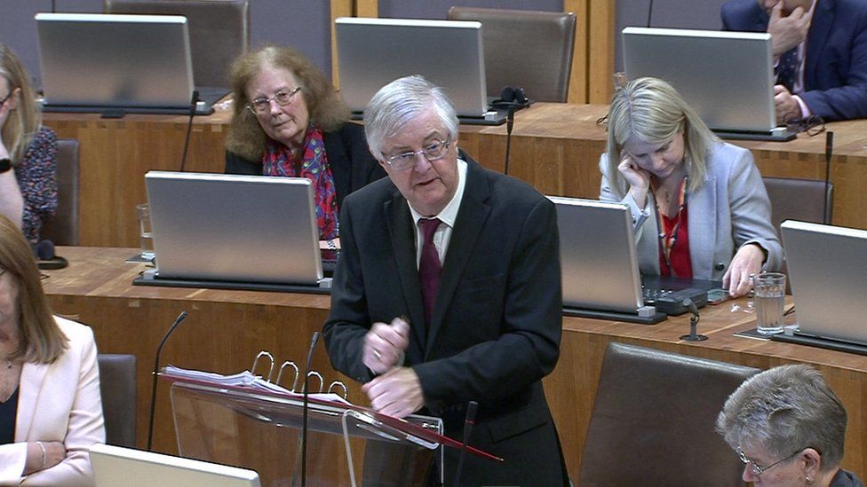 Mark Drakeford during First Ministers Questions