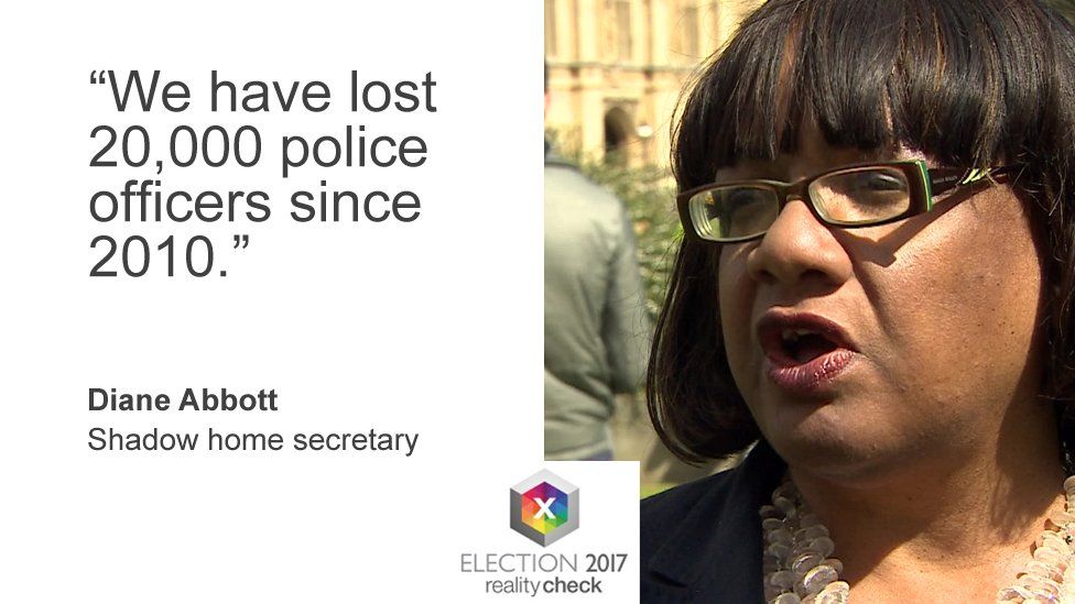 Diane Abbott: "We have lost 20,000 police officers since 2010."