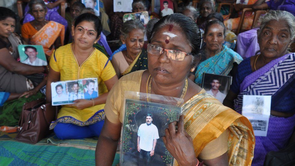 Shanmugampillai Sarojini says her son was taken by the military