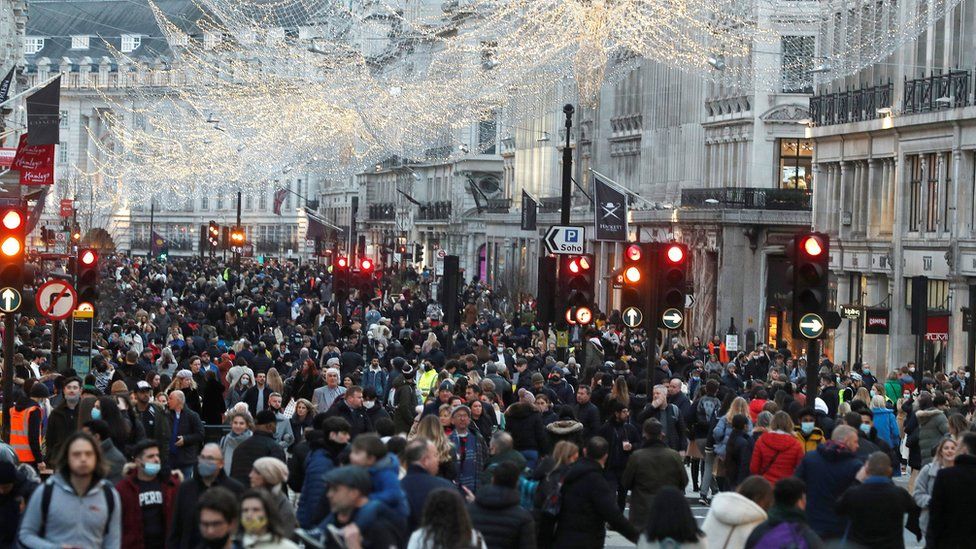 London's Regent Street shopping district on Saturday 12 December