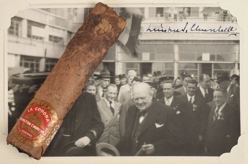Сигара сопровождалась фотографией лидера времен Второй мировой войны