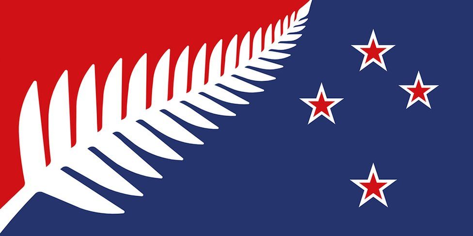 Silver Fern (Red, White and Blue) by Kyle Lockwood