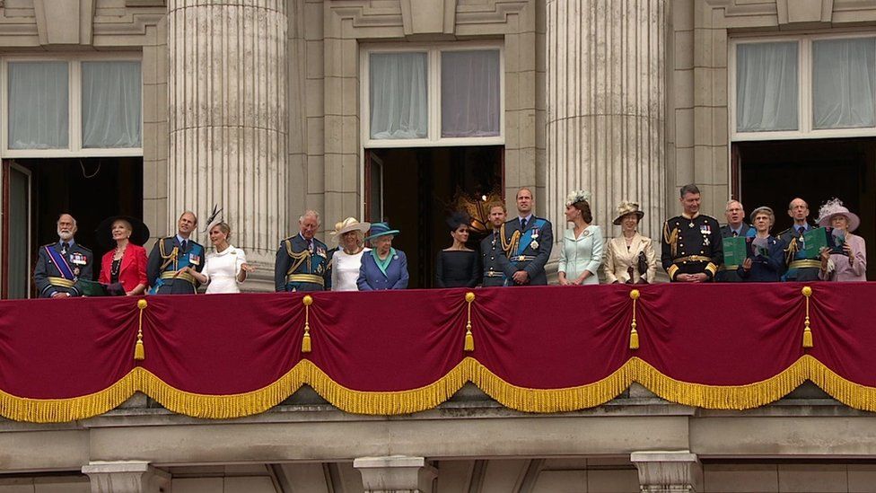 Royal Family watching flypast
