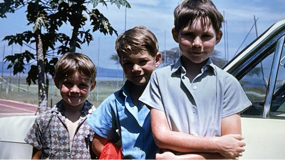 (L-R:) Kenneth, Christopher and Graham Townsend, Ethiopia, 1971