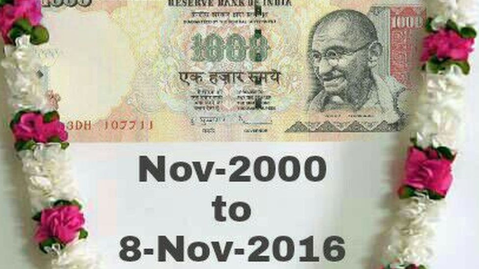 "Nov 2000 to Nov 2016: Indian currency"