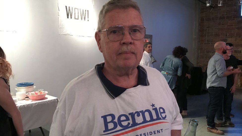 Danny Fetonte wearing a 2016 Bernie for President t-shirt