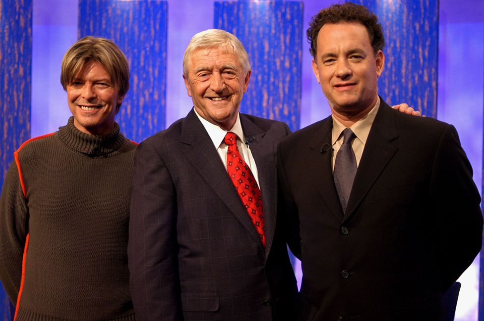 David Bowie, Michael Parkinson and Tom Hanks in 2002