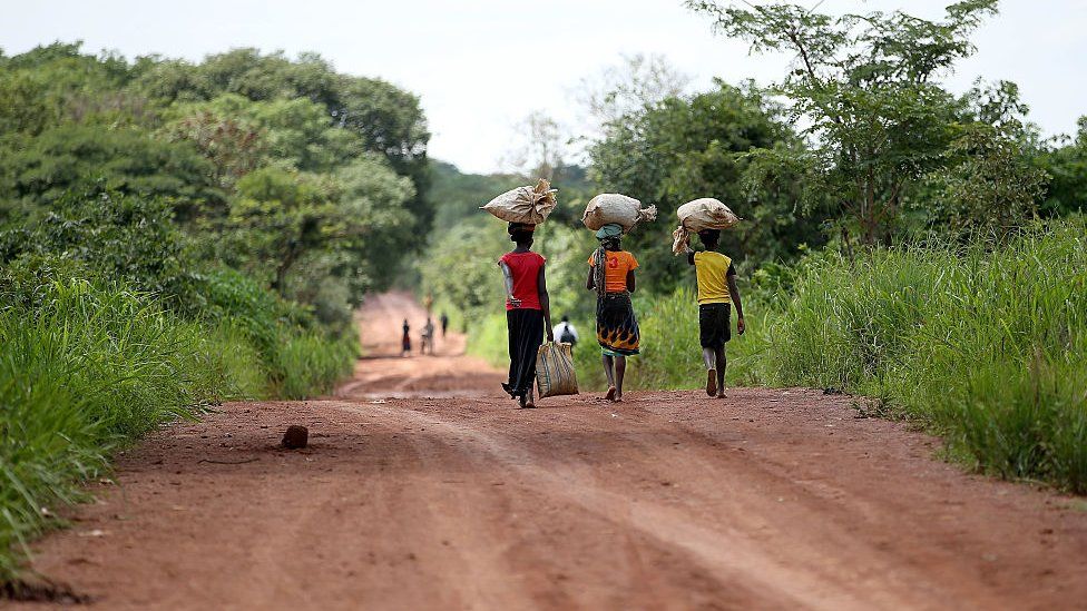 Generic file image shows women walking in a village in Lubumbashi, Congo