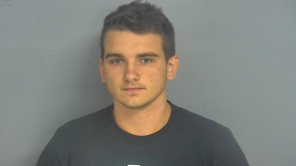 An undated booking photo made available by the Greene County Sheriff's Office shows 20-year-old Dmitriy Andreychenko, who was arrested on 08 August 2019 after sparking mass panic at a Walmart in Springfield, Missouri, USA.