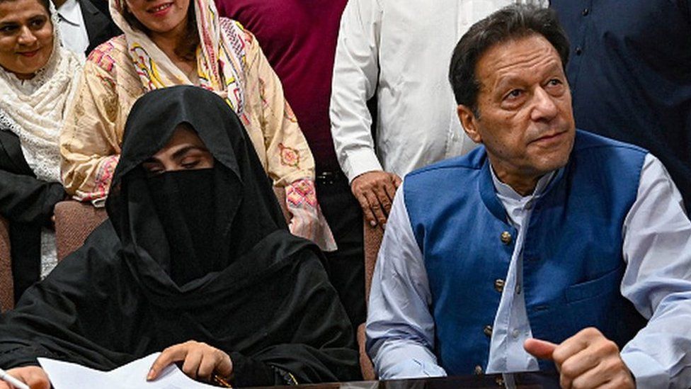 Imran Khan and his wife Bushra Bibi sign surety bonds for bail in July 2023