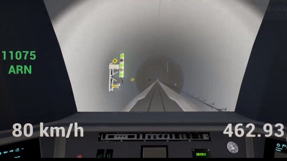 Screengrab from VR train cockpit