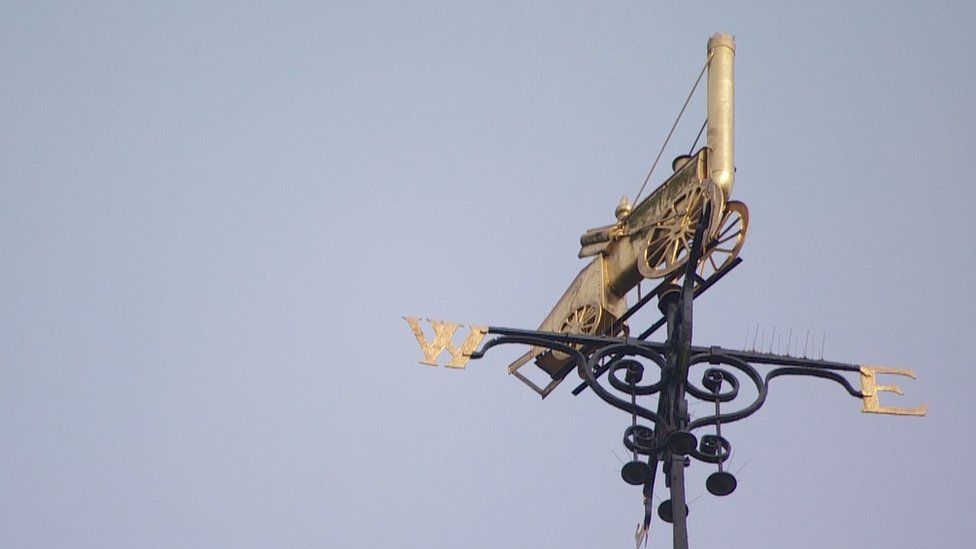 Weathervane on top of Crewe Municipal Buildings