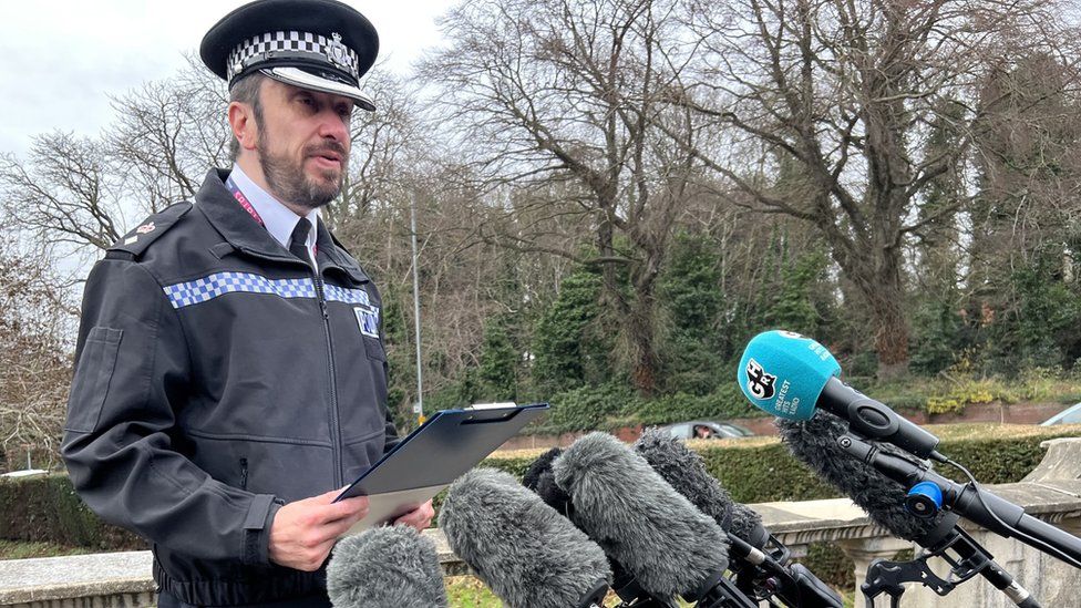 Ch Supt Dave Buckley gives an update at a news conference outside Wensum Park