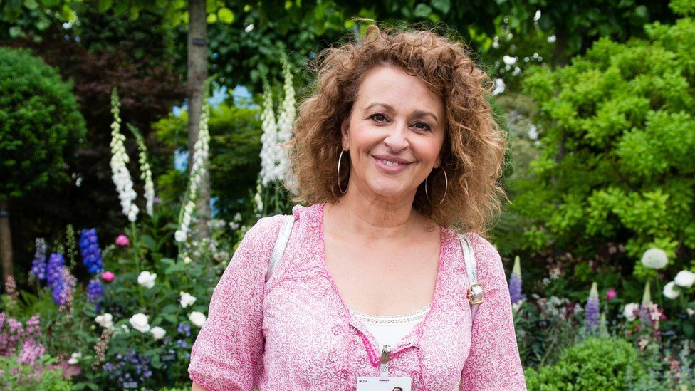 Nadia Sawalha pictured at the Chelsea Flower Show in 2017