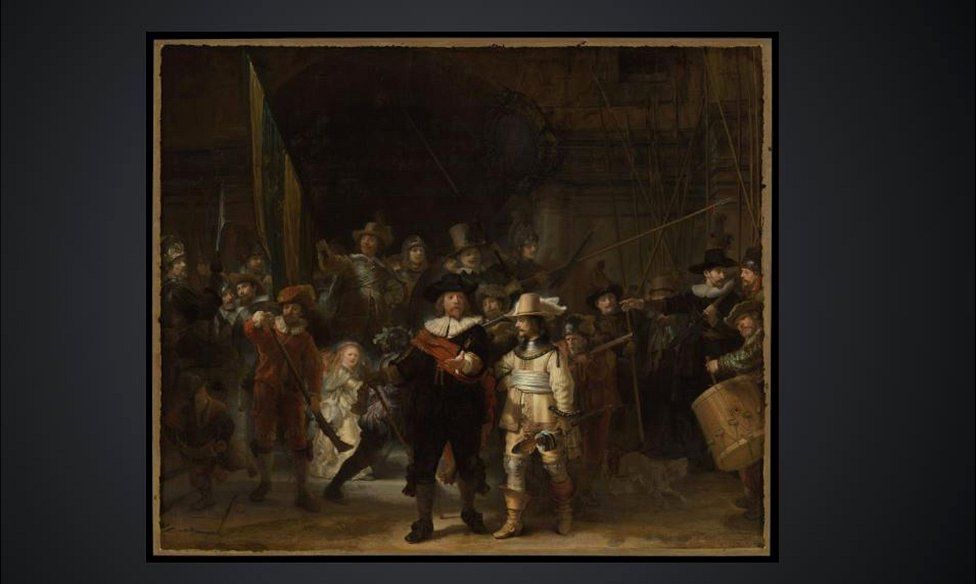 The largest most detailed photograph of Rembrandt's The Night Watch allows people to zoom in on each brushstroke and even particles of pigment