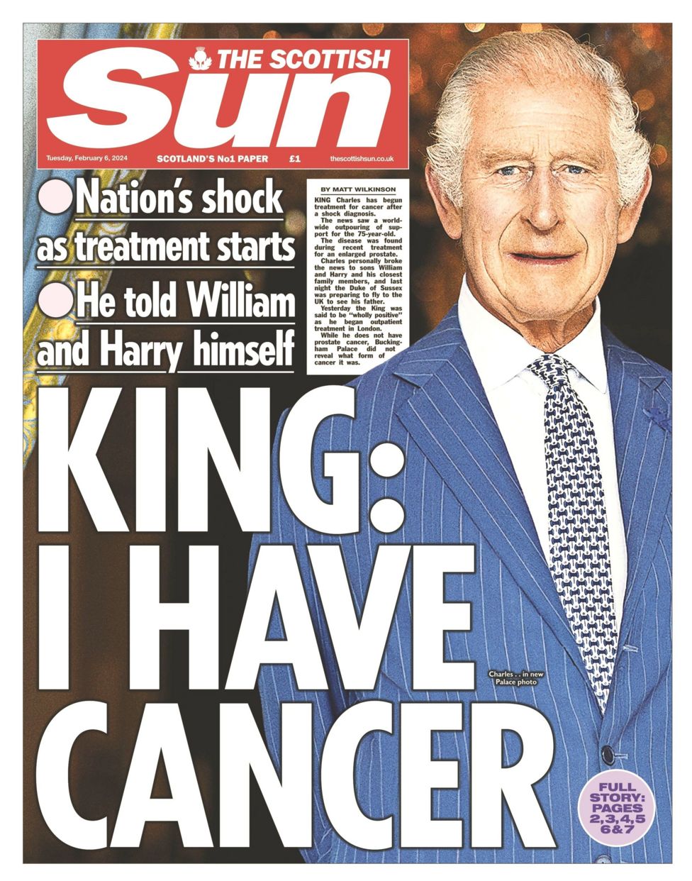 Scotland S Papers King Has Cancer And Wills Loophole For Murderers   74fc6310 C4bb 11ee Ace0 C35c1b4f6d82 