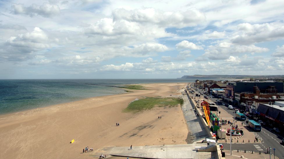 Redcar seafront taken from the Redcar Beacon