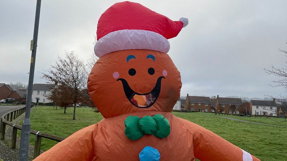 Massive gingerbread costume