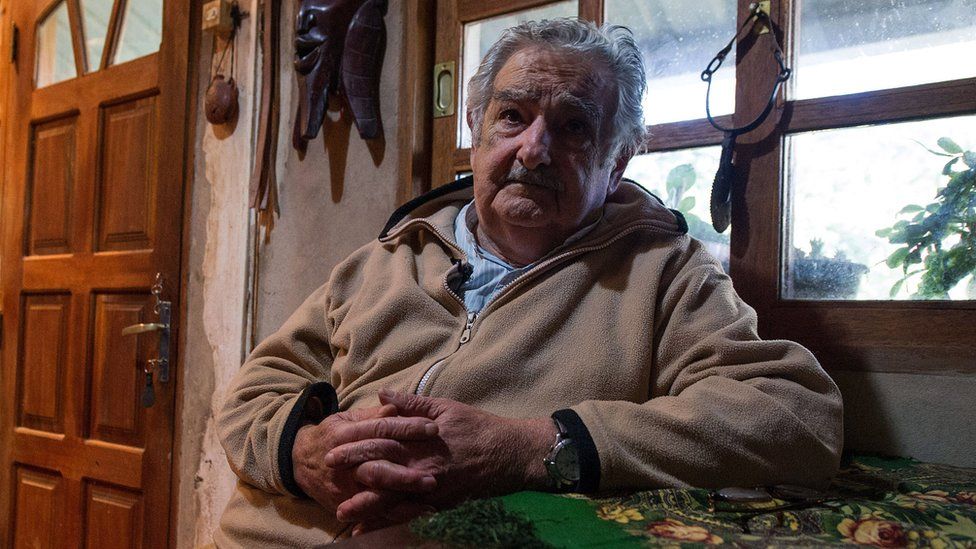 Uruguay's Jose Mujica being interviewed at his house outside Montevideo in 2014.